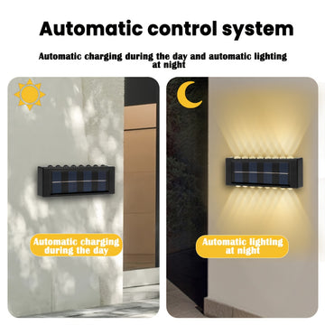 4 o 6 piezas de lámparas solares para pared - 16 luces LED solares para exteriores, fácil instalación, ideal para decoración de jardín, entrada y balcón, batería de níquel con carga solar, luz para pared exterior | lámpara de pared moderna | lámpara con