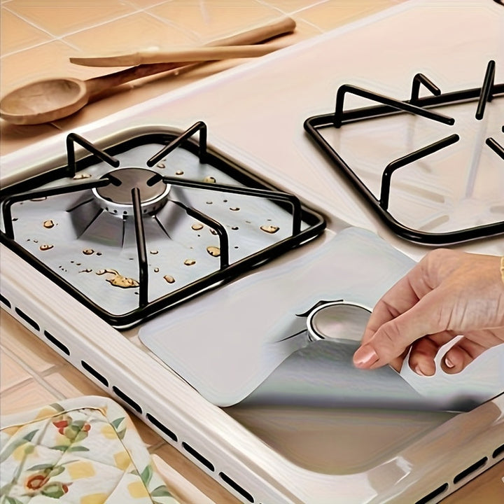 Juego de 8 piezas de protectores para estufas de gas, cubiertas para quemadores de horno y cocina, protectores antiadherentes para estufas de gas