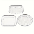 2 piezas de accesorios de freidora de aire de acero inoxidable, parrilla, papas fritas, muslos de pollo fritos - Apilables, adecuados para horno y freidora de aire, aptos para lavavajillas, elección perfecta para hornear saludablemente durante las vacaci
