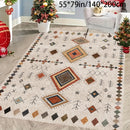 1 pieza de Alfombra Grande para Jardín al Aire Libre Estilo Marroquí Otoño Navideña Nueva de 850g/Grosor 0.8cm, Alfombra de Terciopelo Cristal Lavable en Máquina para Acampar en RV, Alfombra Persa Suave de Poliéster para Pasillo Sala Solárium y Suelos de