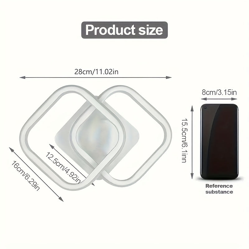 Lámpara de techo moderna blanca cuadrada con patrones geométricos - Iluminación ajustable, semi-inclinada para cocina, pasillo, balcón, escaleras y dormitorio, diseño cercano al techo, acabado metálico, cableado duro, 110V-240V, luces de techo para vivie