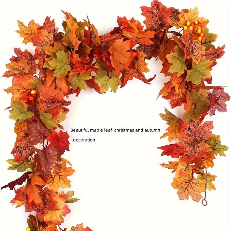 1 unid. Guirnalda de hojas de arce artificial, 3D, para decoración de exteriores en Acción de Gracias y Navidad, sin necesidad de energía, perfecta para jardines y césped, decoración de vacaciones, decoración de hojas de arce.
