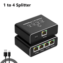 Divisor Gigabit Ethernet 1000Mbps de 1 a 2/3/4 RJ45 para Computadora/Hub/Empalmeador/Ruta/Caja Set-Top/Digital TV