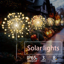 8 Modos de Iluminación para Exteriores, Luces Solares de Fuegos Artificiales, Patio, Jardín, Decoración de Iluminación para Exteriores Villa Eid Al-Adha Mubarak