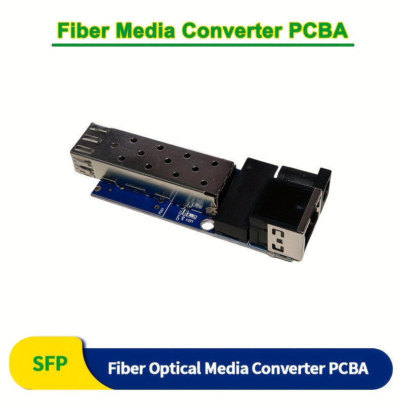 1.25G SFP Mini Transceptor PCBA, Convertidor Gigabit Ethernet con 1x Puerto RJ45 y 1x Ranura SFP, Compatible con Módulos Huawei, Cisco, Intel, Ruijie, Dell SC/LC para Redes y Vigilancia, Sistema de Veedoría, Convertidor Moderno, Construcción Duradera, Co