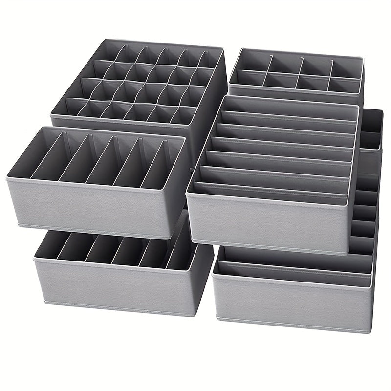 Clásico conjunto organizador de cajones de tela - 4/8piezas cajas de almacenamiento de varios compartimentos para ropa interior, calcetines y ropa - divisorias de tela no tejida para la organización del hogar, cajas de almacenamiento para la organización