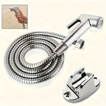 1 Juego de Suministros de Baño, Ducha Portátil, Aspersor para Mujeres, Equipado con Boquilla de Alta Presión y Manguera de Acero Inoxidable Nd, Incluye Soporte de Montaje en Pared y Accesorios de Montaje. Diseño Ahorrador de Agua Muy Adecuado