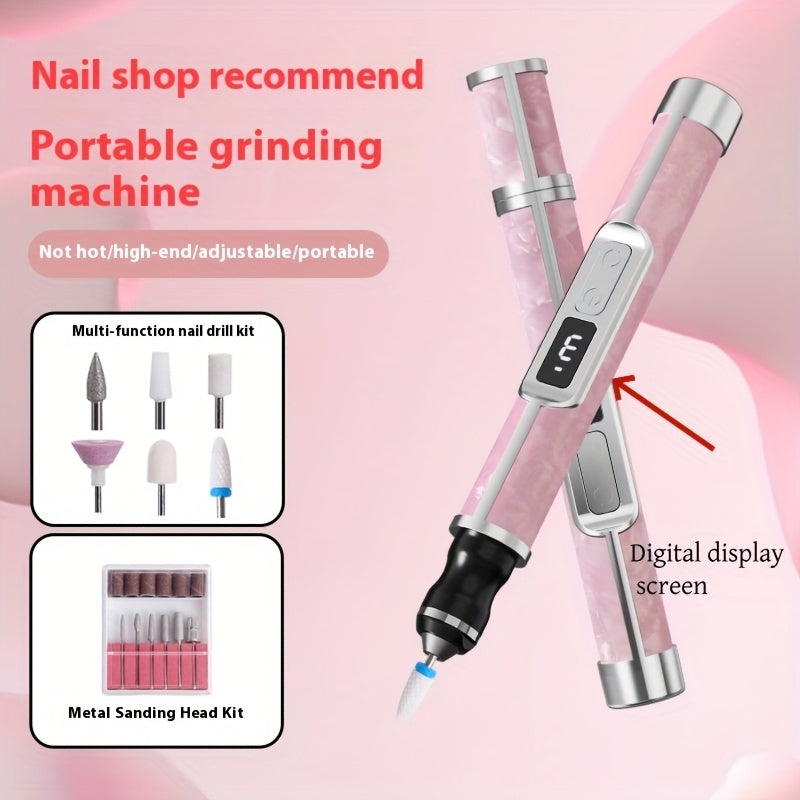 Drill de uñas eléctrico con puerto USB, conjunto de uñas acrílicas profesionales, perfecto para diseños de uñas y salones en casa. Tiene todas las herramientas que necesitas para manicuras, pedicuras, pulido y modelado. Es un must-have total y hace un re