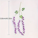 24 piezas, flores artificiales, decoración de glicina para Navidad, boda, fiesta, jardín del hogar, exterior, hotel, comercial, decoración colgante