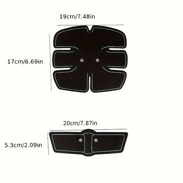 1 entrenador abdominal + 1 ejercitador de brazos + 2 removedores de grasa - Funciona con baterías, parches de masaje de silicón para ejercicio en casa y tonificación muscular, enfocado en todo el cuerpo, sin aroma, ideal para uso familiar, dispositivo de