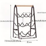 Estante de vino de hierro, estante apilable para almacenamiento de vino tinto con acabado con recubrimiento en polvo.