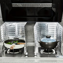 Tapete de Aluminio Resistente para Estufa - Diseño Triple Plegable, Protector Anti-Salpicaduras Antiadherente, Resiste Calor hasta 450°F (Compatible con Cocinas a Gas/Eléctricas e Inducción), Ahorra Espacio en la Encimera, Acabado Metálico Elegante y Sup