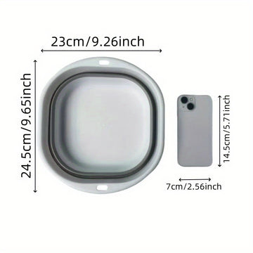 Fregadero plegable, ahorrador de espacio, resistente al plástico, lavabo plegable portátil, adecuado para el hogar, dormitorio, camping, estilo moderno, forma ovalada, uso versátil.