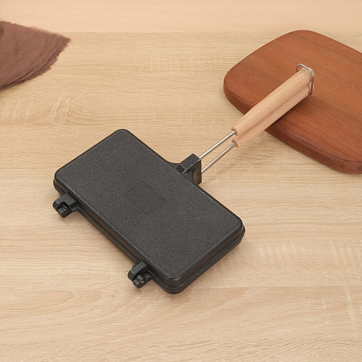 Hacer sándwiches rectangulares de aluminio no adherente con bandejas extraíbles - Calentamiento de doble cara, perfecto para hamburguesas de desayuno y sándwiches gruesos, compatible con estufas de gas, fabricante de sándwiches de desayuno | Utensilios d