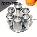 Juego de 7 frascos para especias con organizador giratorio, salero, frascos multiusos para cocina, frascos de vidrio, almacenaje a prueba de humedad - Ideal para organizar y almacenar en la cocina