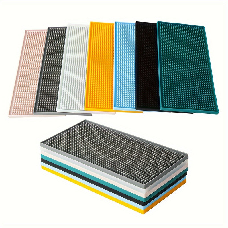 1pc Premium Silicone Bar Mat, Grueso, Duradero Y Elegante Tapete De Servicio Para Derrames, Café, Bares, Restaurantes, Tapete De Secado De Platos Para Encimeras, Tapete De Secado De Vidrio