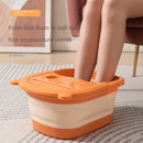 Bañera Plegable de Spa para 1 Persona con Masajeador Incorporado - Sin Necesidad de Electricidad, Piscina Portátil con Tapa Acolchada Suave, para Hogar, Viajes o Salón - Naranja/Beige o Rosa/Gris, Construcción en Plástico No Tóxico, Almacenamiento Compac