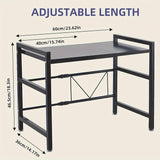 Estantería Metálica Extensible para Microondas, Estante Ajustable en Altura para Microondas/Tostadora, Soporte de Cocina para Utensilios