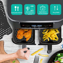 Juego de Accesorios para Freidora de Aire de 8 Piezas con 2 Tapetes de Silicona Antiadherentes, 2 Rejillas de Acero Inoxidable y 4 Brochetas - Resistentes al Calor, Reutilizables para Cocinar Saludable, Hornear y Asar - Incluye Compatibilidad con Cesta D