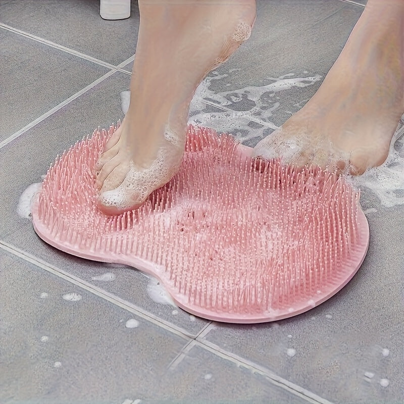 1 pieza, limpiador de ducha para pies y espalda, masajeador de baño de silicona, diseño de asiento de masaje para pies, montaje en pared, diseño de asiento de masaje para pies, no resbala, diseño de asiento de masaje para pies, exfoliante suave, exfolian