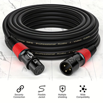 10 piezas, 65.99 cm / 200.0 cm, cables XLR de equilibrio - 3 agujas Adecuados para mezcladora de audio, sistema de altavoces, , compatibilidad general: el cable XLR de equilibrio se puede conectar con cualquier micrófono, mesa de mezclas, sistema de alta