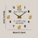 Reloj de pared silencioso de acrílico, decoración de pared sin marco 3D - Redondo, kit de reloj de bricolaje, forma de corona arqueada, para sala de estar, comedor, dormitorio, oficina, funciona con pilas AA (pilas no incluidas)
