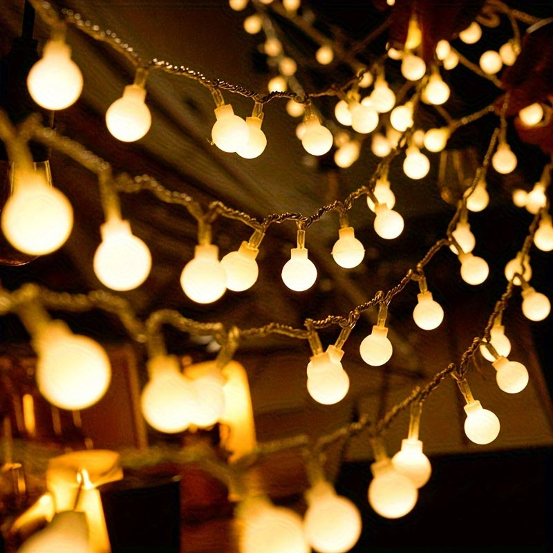 Luces LED para exteriores, decoración de camping, bodas, toldos y carpas, con caja de batería, en forma de bolas