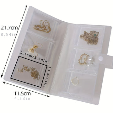 Libro de Almacenamiento de Joyería en Capas, Bolsa Organizadora de PVC para Joyas, Estuche Multifuncional con Gran Capacidad Transparente para Pendientes y Anillos, Soporte Antioxidante para Collares, Cajas de Joyería