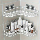 1pc Estante de Esquina Metálico Blanco Ahorrador de Espacio - Sin Taladro, Organizador de Pared para Baño y Cocina para Champú, Productos de Cuidado de la Piel y Más, Ideal para Uso Doméstico y Hotelero, Organizadores y Almacenamiento de Baño