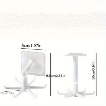 1, 2 o 4 ganchos giratorios 360° sin taladro, organizador multifuncional para colgar cucharas, cuchillos, tenedores, cepillos, espátulas, llaves, lentes, joyas, accesorios, sombreros y más, ideal para cocina o baño