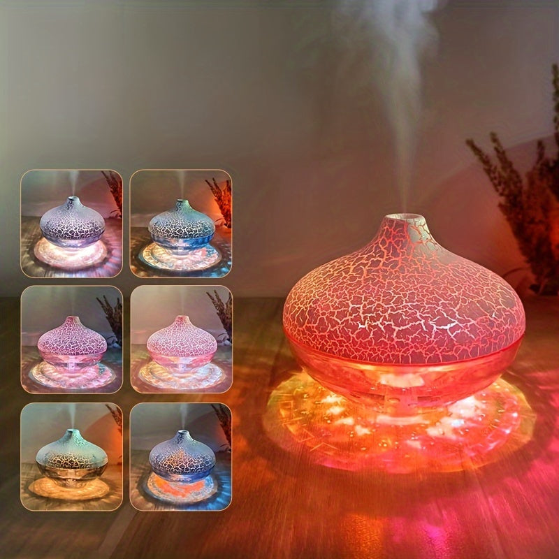 Dispositivo de aromaterapia con USB, con un diseño de bola de cristal y 7 opciones de color, perfecto para realzar la atmósfera en su hogar o oficina mientras también humedece el aire en una sola habitación.
