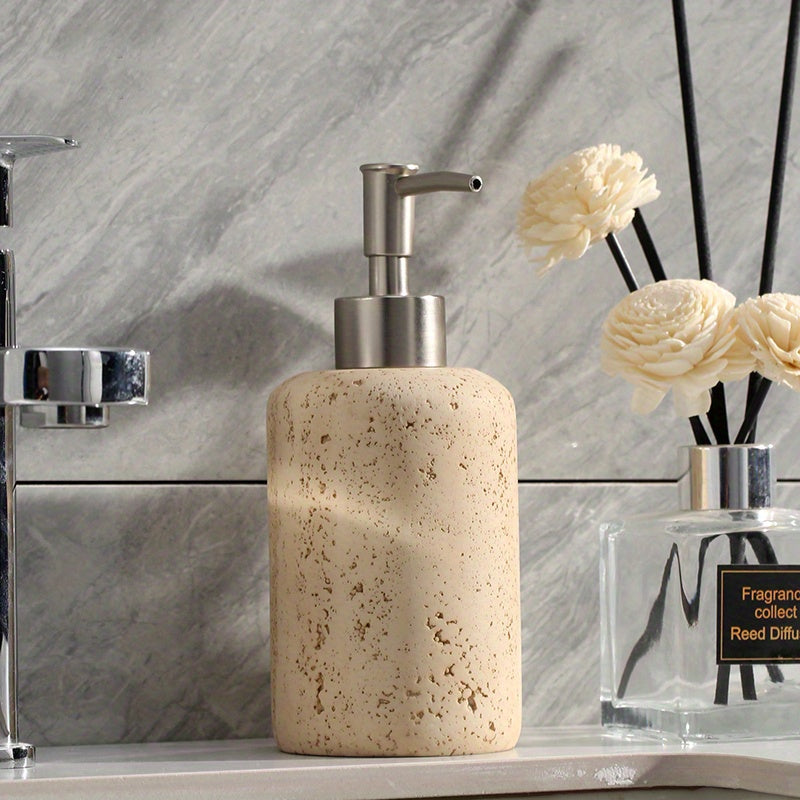 1 Dispensador De Jabón De Resina, Botella De Loción Para Encimera Con Bomba, Dispensador De Jabón De Manos Para Baño, Botella Vacía Recargable Para Champú, Gel De Ducha, Acondicionador De Cabello, Accesorios De Baño