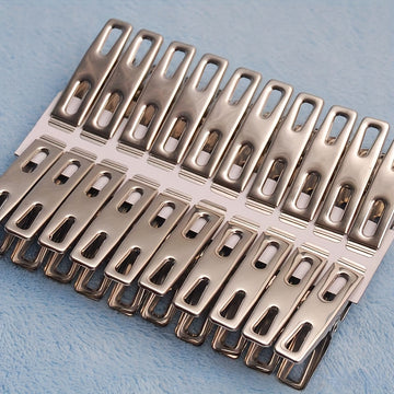 20 Piezas de Pinzas de Acero Inoxidable - Clips Resistentes al Viento y Antideslizantes para Ropa, Bolsas y Organización de Papeles, Accesorios Portátiles Pequeños para Lavandería