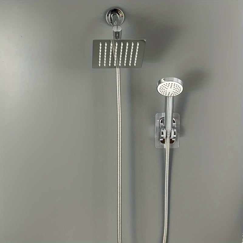 Juego de cabezal de ducha de acero inoxidable oculto, cabezal de ducha manual simple para baño, ducha de lluvia para hogar, cabezal multifuncional con micro burbujas, incluye soporte, divisor de agua de 3 vías y manguera, juego completo de cabezal de duc