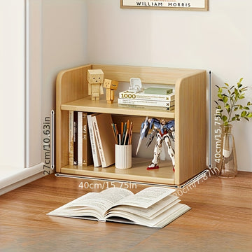 1pc Estante de almacenamiento de escritorio, estante de almacenamiento de escritorio para el hogar, estante de almacenamiento de libros pequeño y simple de múltiples capas para estudiantes