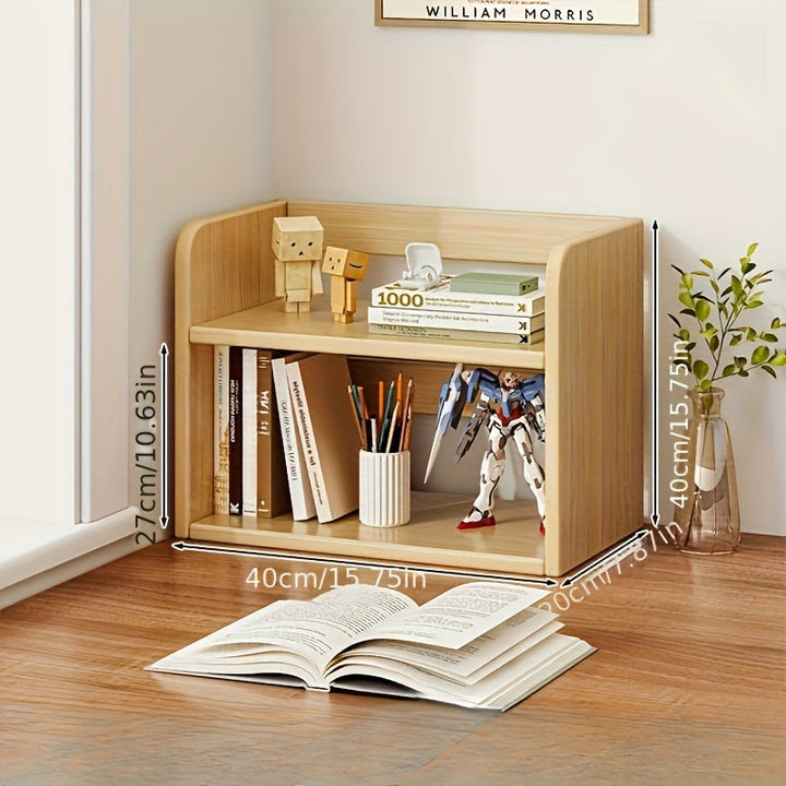 1pc Estante de almacenamiento de escritorio, estante de almacenamiento de escritorio para el hogar, estante de almacenamiento de libros pequeño y simple de múltiples capas para estudiantes