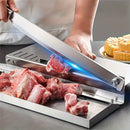 1pc Cortador Multifuncional de Acero Inoxidable - 201 Cuchilla Manual para Carne Congelada, Costillas de Cerdo y Materiales Medicinales - Uso Doméstico y Comercial con Seguro Ergonómico y Mango Antideslizante