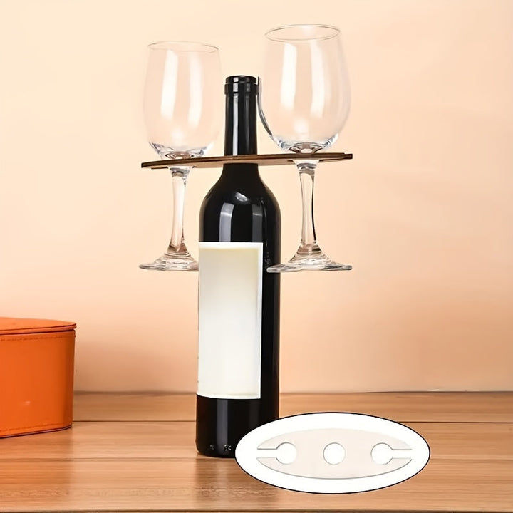 1 estante de vino de madera plegable con soporte de vidrio - Diseño decorativo que ahorra espacio, ideal para entusiastas del vino, fácil de instalar, perfecto para exhibir en el bar o sala de estar, soporte de botellas de vino, estante de vino.