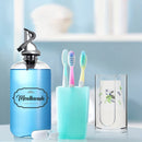 1 juego de Dispensador Automático para Enjuague Bucal, Botella Transparente con Vertedor para Pasta Dental y Ambientador de Aliento Recargable