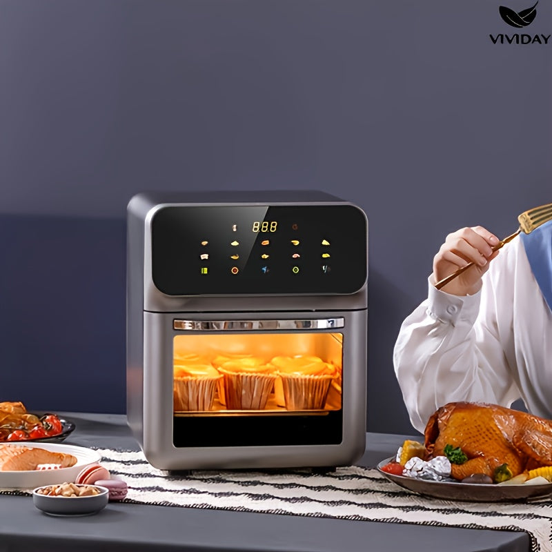 Freidora de Aire Visual; Freidora Automática de Gran Capacidad para Uso Doméstico, Máquina de Freír Antiadherente