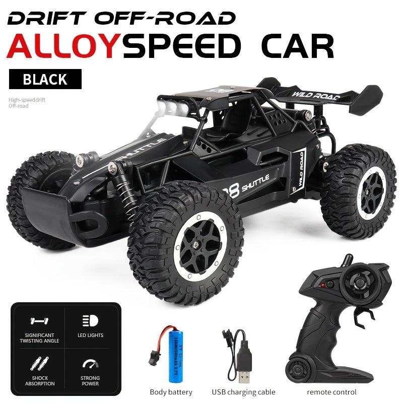 Buggy de RC Todo Terreno a Escala 1:16, Control Remoto de 2,4GHz, Batería de Litio Recargable de 500mAh, 20KM/H, con Luces LED, Carga USB, Anti-Colisión, para Edades de 14+