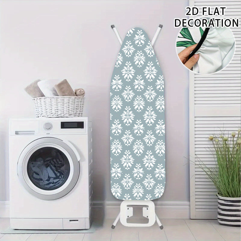 Funda para tabla de planchar, decoración plana 2D con borde elástico - diseño azul, tamaño estándar, ideal para lavandería en casa, regalo perfecto para amantes de manualidades, accesorios para lavandería, 1 unidad (sin tabla incluida), diseño plano 2D