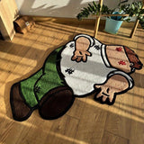 1 pieza de alfombra de peluche de personaje de dibujos animados - No resbala, fibra de poliéster suave, alfombra de forma irregular con diseño juguetón - Ideal para dormitorio, sala de estar, estudio o decoración de vestíbulo