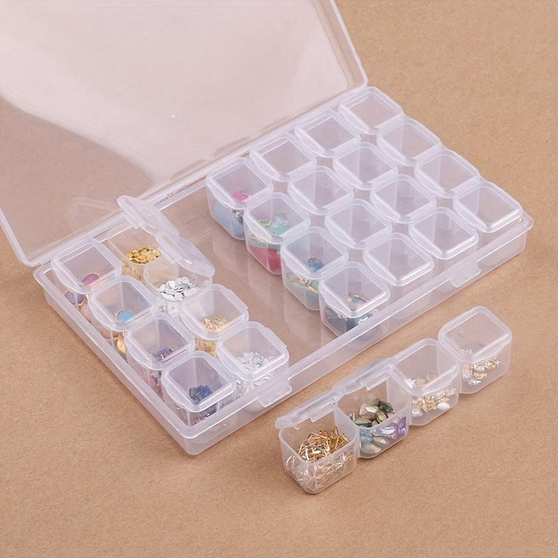 Caja De Almacenamiento De Plástico Transparente Accesorios De Joyería A Prueba De Polvo Caja De Embalaje Artículos Pequeños Contenedor Collar Pulsera Anillo Pendientes Cuentas Caja De Almacenamiento De Joyería De Arte De Uñas