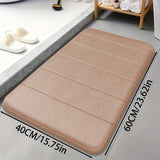 Alfombra de Baño Antideslizante a Rayas - Lavable a Máquina, Suave Vellón de Coral, Perfecta para Sala de Estar, Dormitorio y Pasillo, 1pc, Baño