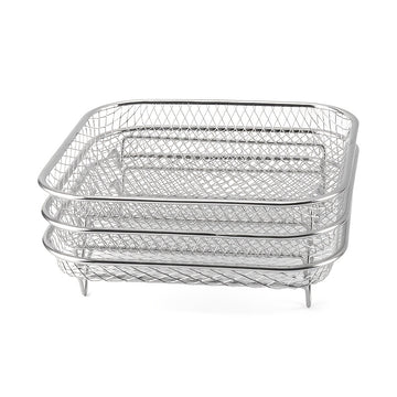 Red de Parrilla de Acero Inoxidable con Pies, Cesta de Parrilla para Freidora de Aire y Horno, Accesorios para Hornear y Secar, Drenaje de Parrilla