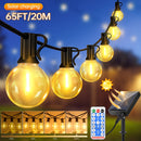 15.24 metros/19.81 metros/30.48 metros Luces solares G40, Cadena de luces solares para exteriores, luces de hadas cristalinas. Ajustable por control remoto y brillo regulable, perfecta para jardines, patios y balcones, ideal para fiestas en el jardín y b