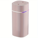 Humidificador ultrasónico USB de 600ml, doble niebla, funcionamiento silencioso, plástico, para hogar, oficina, dormitorio, compatible con aceites esenciales para aromaterapia, ≤36V