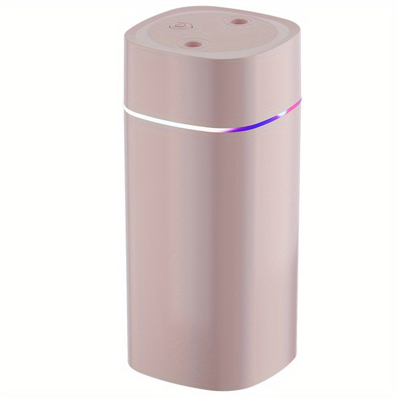 Humidificador ultrasónico USB de 600ml, doble niebla, funcionamiento silencioso, plástico, para hogar, oficina, dormitorio, compatible con aceites esenciales para aromaterapia, ≤36V