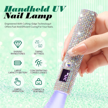 Lámpara LED portátil para uñas, secador de esmalte en gel de secado rápido, recargable por USB con batería de 250mAh, luz de manicura manual para dedos y pies, regalo para el Día del Amor y la Amistad